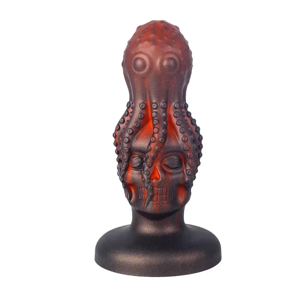 5.7 Inch Silicone Anal Plug With Suction Cup Skull Design